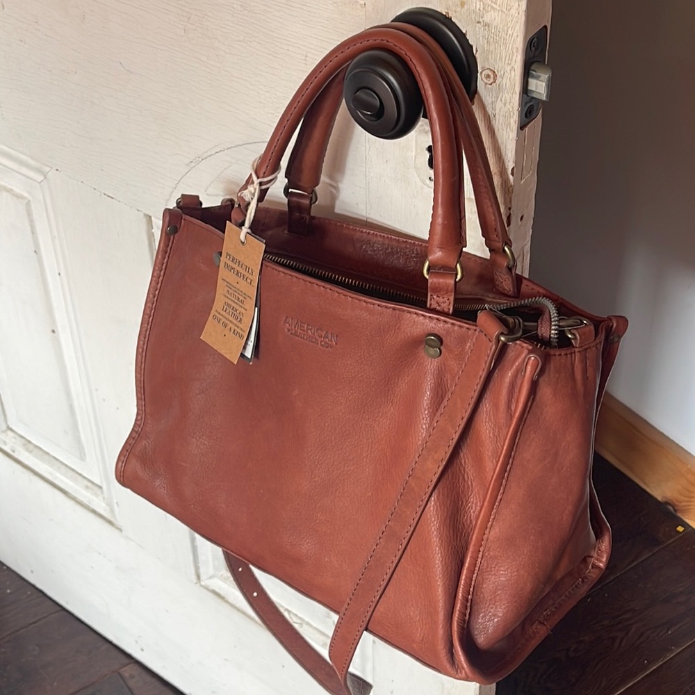 American leather long beach satchel
